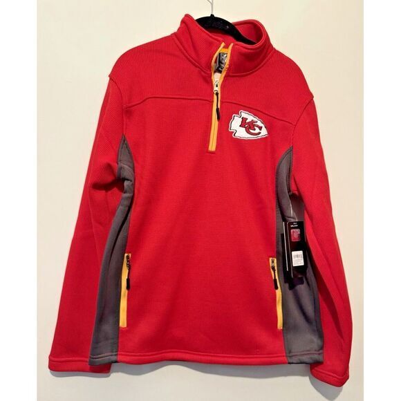 Kansas City Chiefs Adult Small NFL Team Apparel Quarter-Zip Jacket Fleece Lining